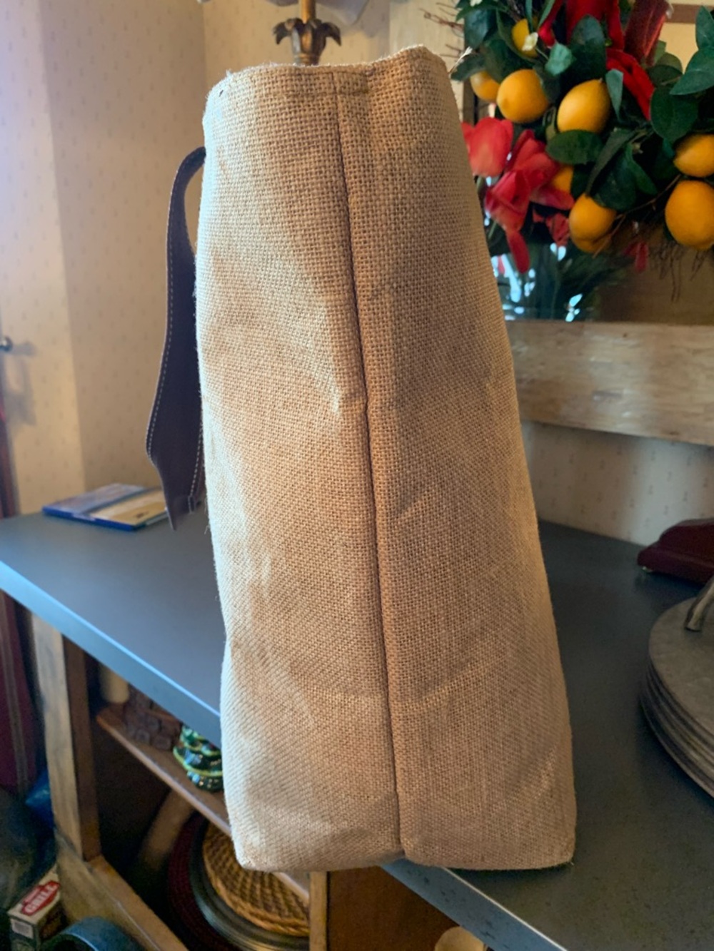 Keep Cool Nairobi Jute cooler, shopper tote. Wipe clean plastic lining. - Picture 6 of 9